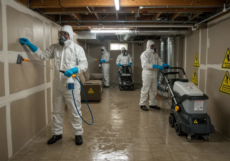 Basement Moisture Removal and Structural Drying process in Barstow Heights, CA